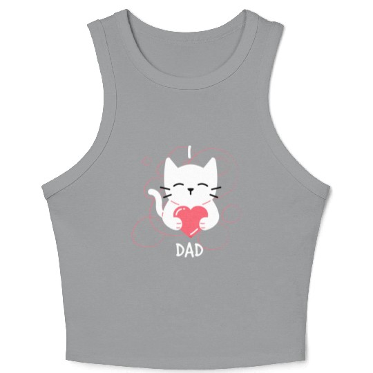 I Love Dad Kitten Crop Tank Top