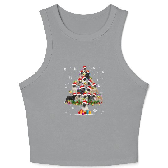 Pug Dog Tree In Snow Santa Crop Tank Top