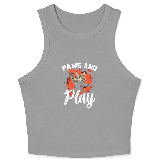 Basketball Cat Basketball Player I Love Basketball Crop Tank Top