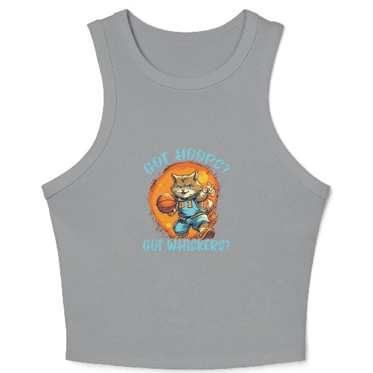 Basketball Cat Basketball Player I Love Basketball Crop Tank Top