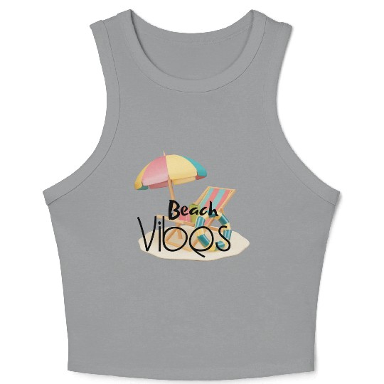 "Beach Vibes Crop Tank Top: Embrace the Sun and Sand!"