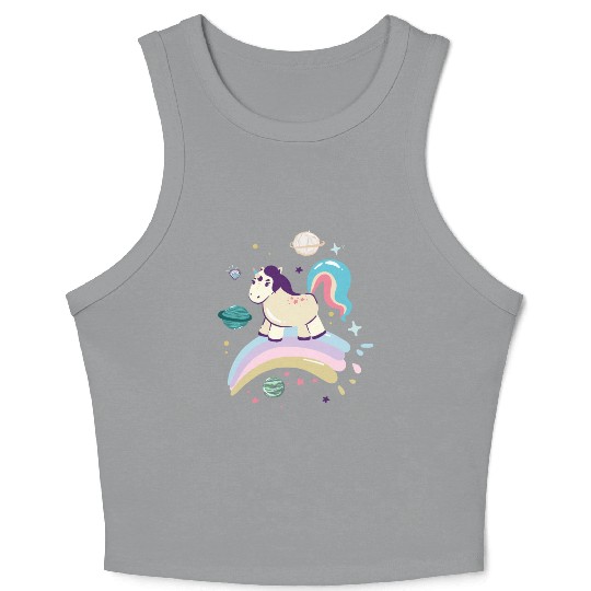 Unicorn rainbow Crop Tank Top