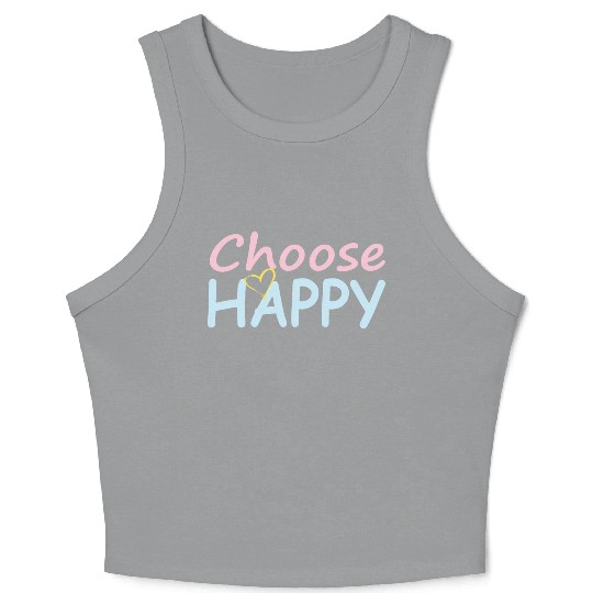 Choose Happy/Cheerful Vibes/Women&Kids Design D83D DE0A D83D DC99 Crop Tank Top