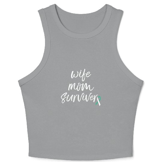 Cervical Cancer Awareness Products Ribbon Survivor Crop Tank Top
