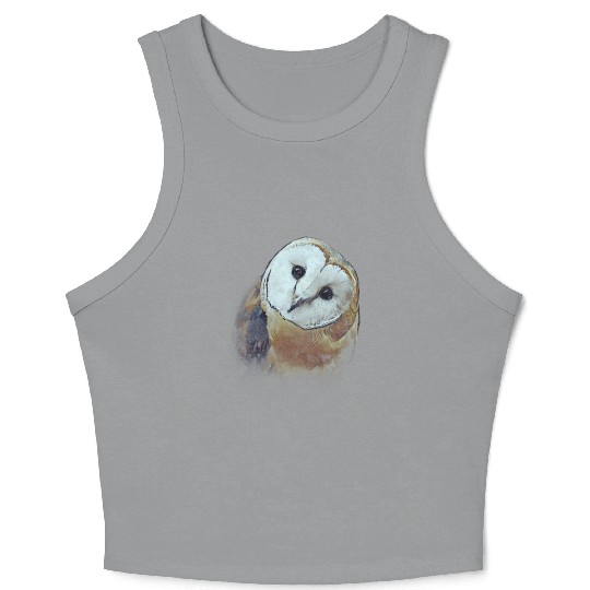 Barn Owl Painting Owl Crop Tank Top