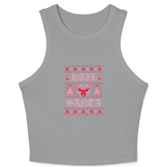 Hail Santa Ugly Pentagram Pastel Goth Crop Tank Top