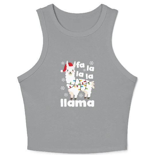 Fa La La Llama Falala Kawaii Snow Lamb Crop Tank Top