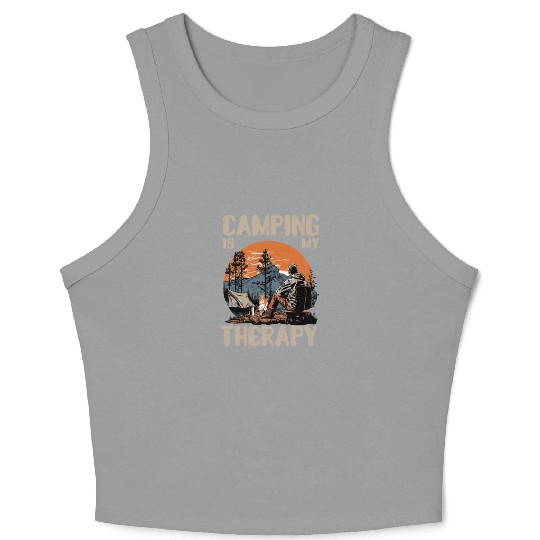 camping is my therapy Crop Tank Top