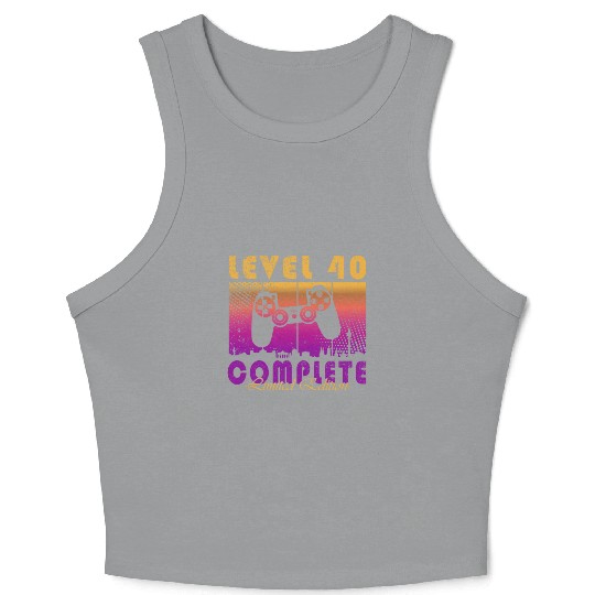 40th Birthday Gaming Level 40 Complete Gamer Crop Tank Top