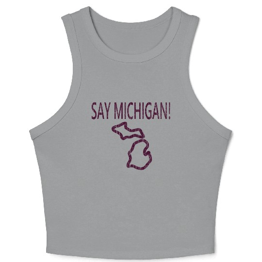 Say Michigan vintage yellow Crop Tank Top