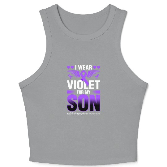 I Wear Violet For My Son Hodgkins Lymphoma Crop Tank Top