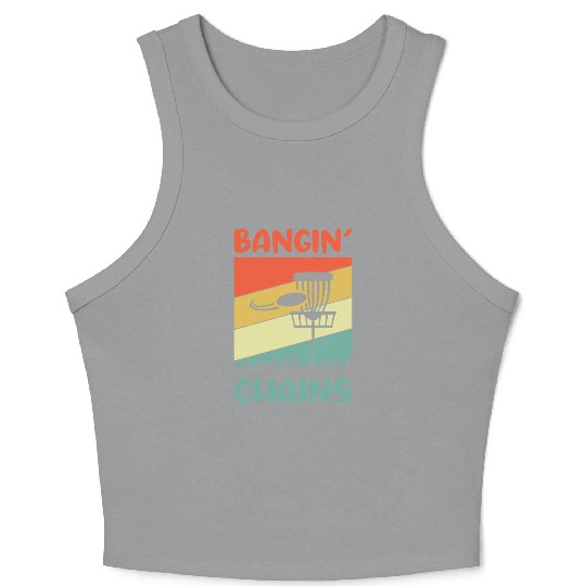bangin chains disc golf nostalgia Crop Tank Top
