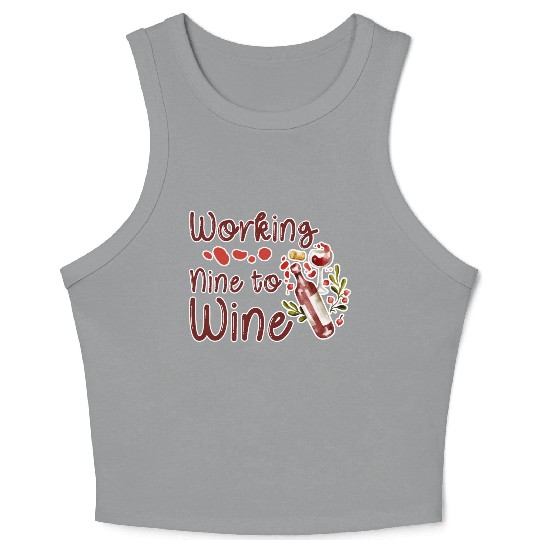 Working Nine To Wine 2 Crop Tank Top