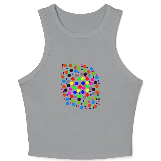 Multi-colored circle pattern Crop Tank Top, Travel