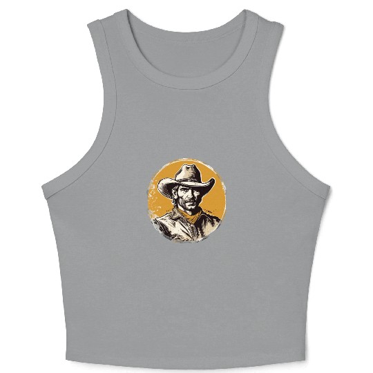 Howdy Partner! Retro Vintage Wild West Cowboy Crop Tank Top