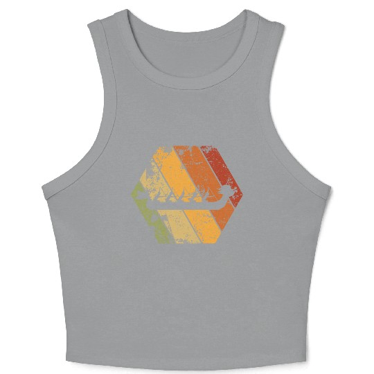 Dragon Boat Racing Retro Vintage Hexagon Logo Crop Tank Top