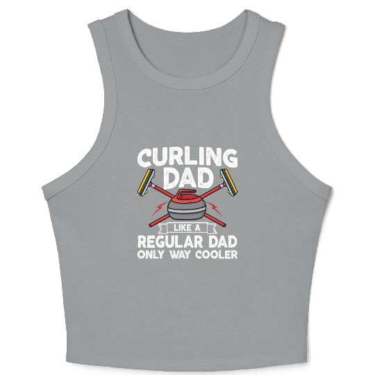 Curling Dad Like A Regular Dad But Cooler Retro Crop Tank Top