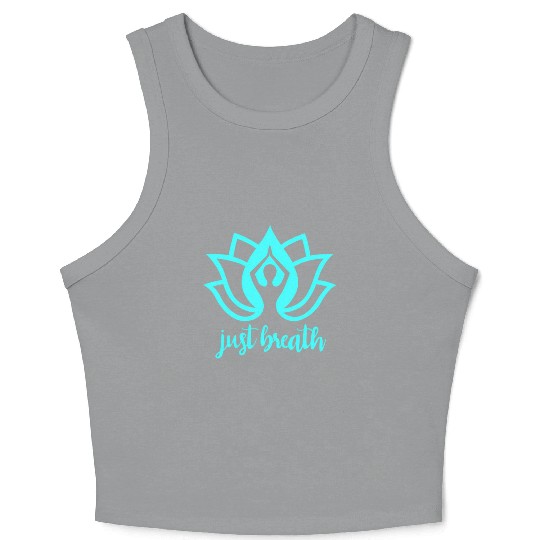 Just Breath Yoga Namaste Zen Lotus Crop Tank Top