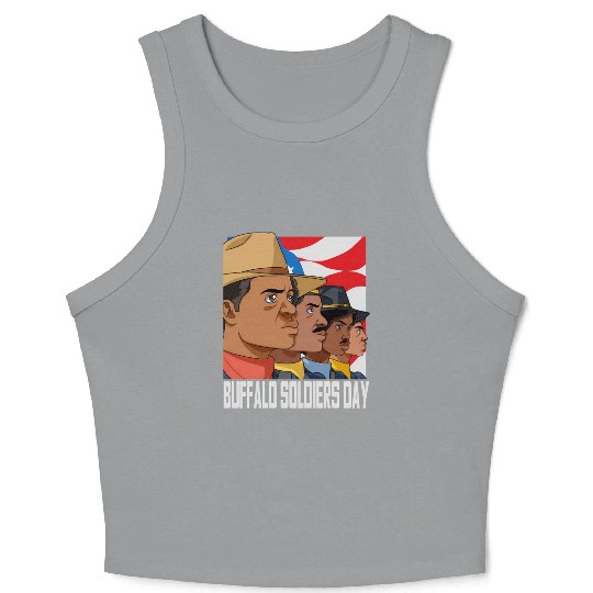 National Buffalo Soldiers Day July 28Th Patriotic Crop Tank Top