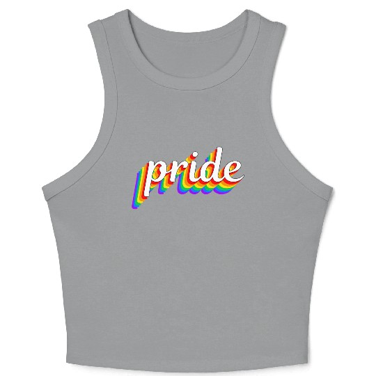 Happy Pride Rainbow Multi Color Gay Lesbian Lgbtq Crop Tank Top