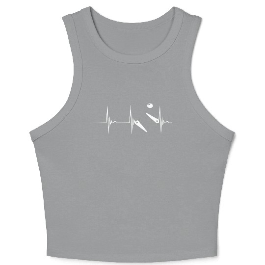 Pinball Heartbeat Flipper Ekg Pulse Line Flipping Crop Tank Top