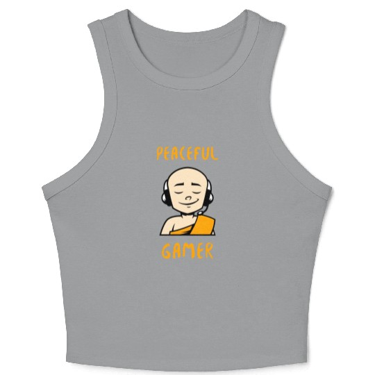 Peaceful Gamer Monk Crop Tank Top