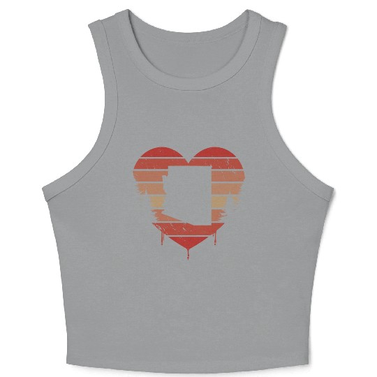 Cute Red Vintage Heart Phoenix Valentine Day Love Crop Tank Top