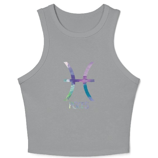 Pisces Zodiac Symbol Astrology Fish Water Sign Crop Tank Top