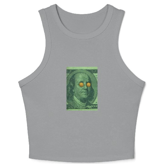 Benjamin Franklin Bitcoin Crop Tank Top