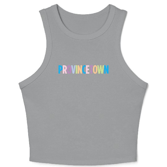 Provincetown Massachusetts Colorful Vacation Crop Tank Top