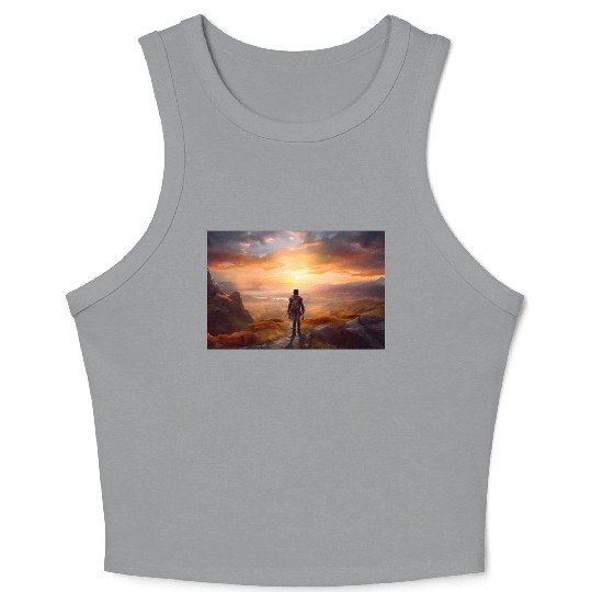 A boy on the way to his first adventure Crop Tank Top