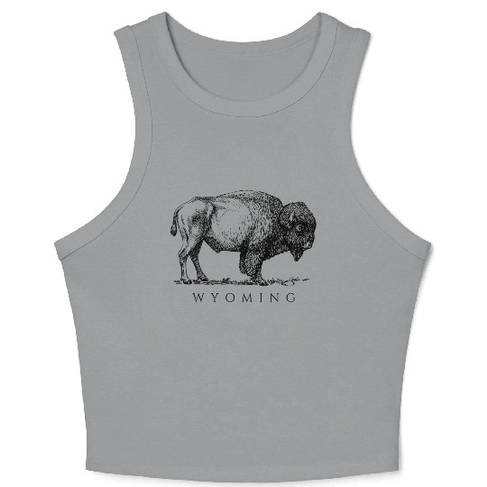 Wyoming With A Buffalo Crop Tank Top