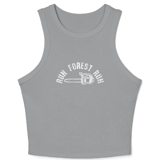 Lumberjack Chainsaw Chop Wood Crop Tank Top