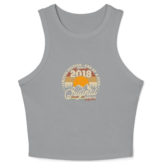 Vintage 2018 Birthday Gift Crop Tank Top