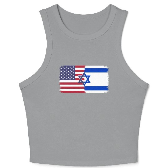 Israel Usa Flag Crop Tank Top