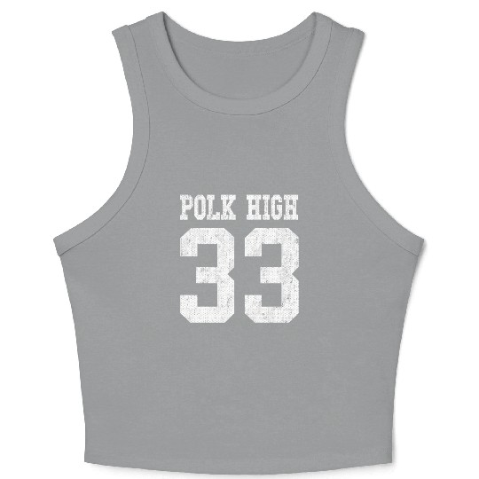 Polk High School Football Jersey 33 Aged Look Crop Tank Top