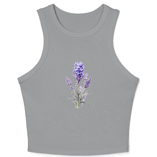 Lavender Flower Crop Tank Top