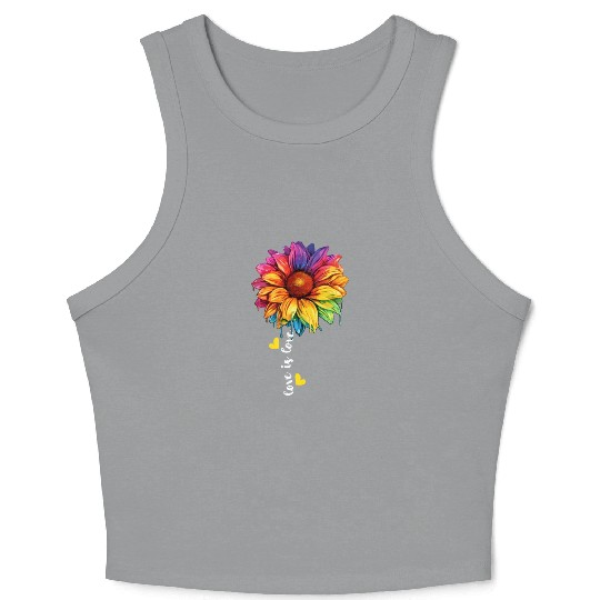 Rainbow Sunflower LGBTQ Community Transgender Pun Crop Tank Top