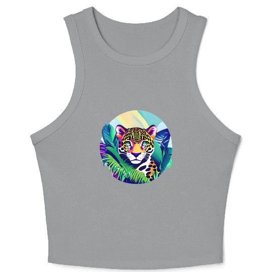 Jaguar in the Tropics Crop Tank Top