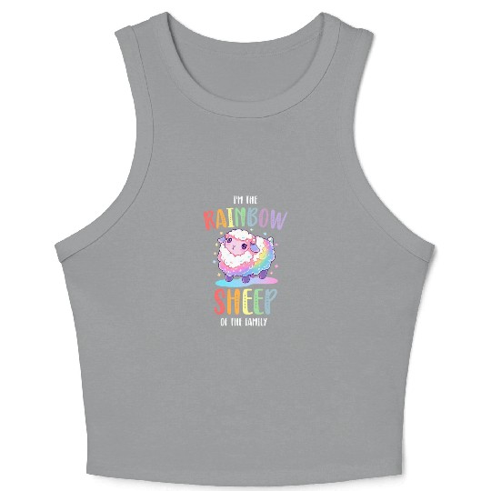 Rainbow Sheep LGBTQ Transgender Pride Community Crop Tank Top