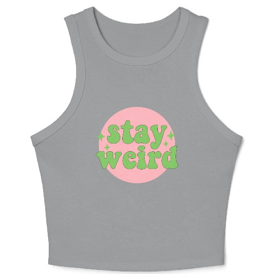 Stay weird 80s yellow stars Crop Tank Top