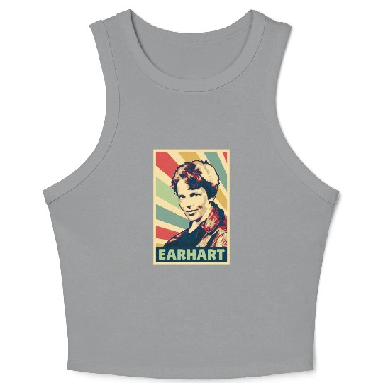 Amelia Earhart Vintage Colors Crop Tank Top
