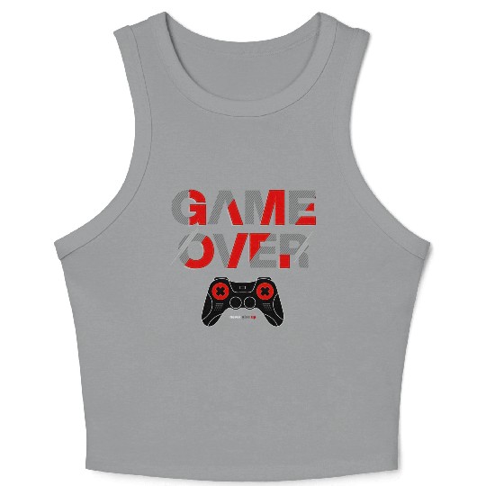 Vector game over typography with controller Crop Tank Top