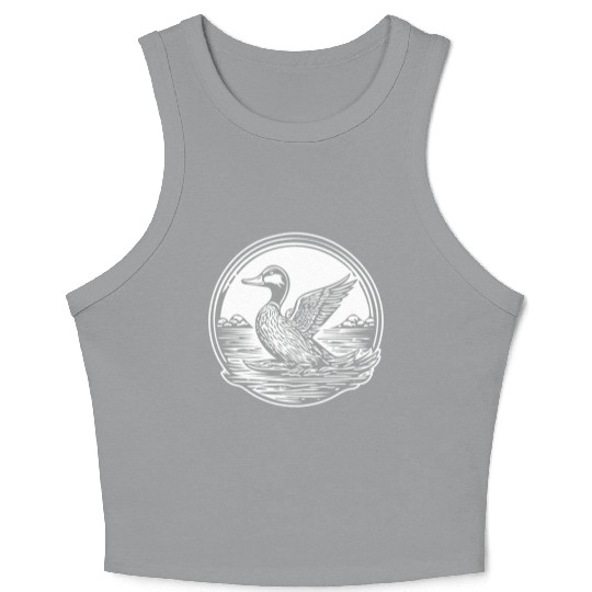 Duck Bird Nature Pond Crop Tank Top