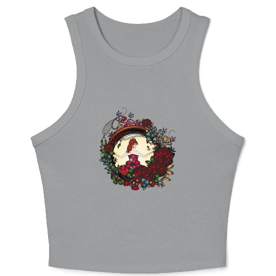 Princess in the rose garden in an Art Nouveau look Crop Tank Top