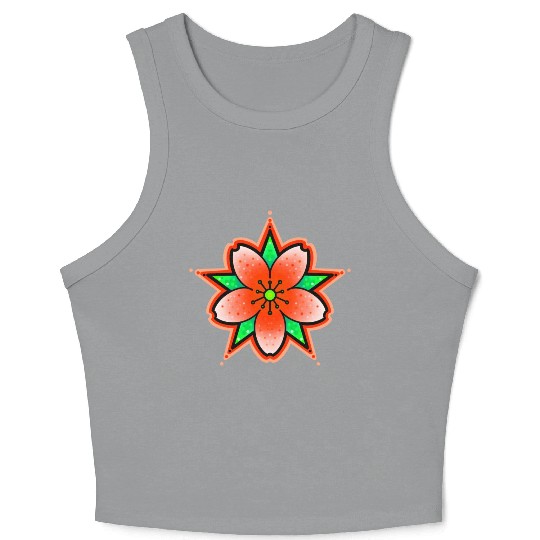 Sakura Flower Crop Tank Top