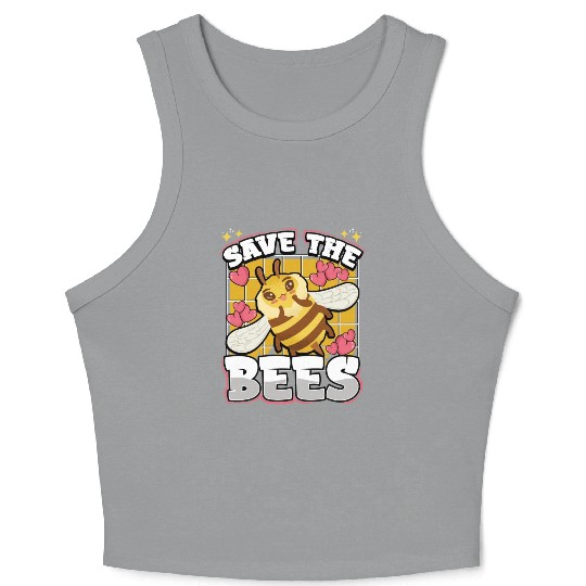 Save The Bees Cute Bumblebee Crop Tank Top