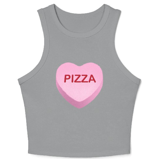 Pizza Candy Heart Crop Tank Top