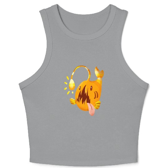 The Orange Candy Corn Angler Fish Crop Tank Top