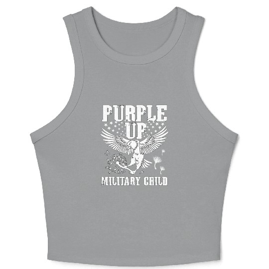 Purple Up Military Child We Wear Purple Military Crop Tank Top